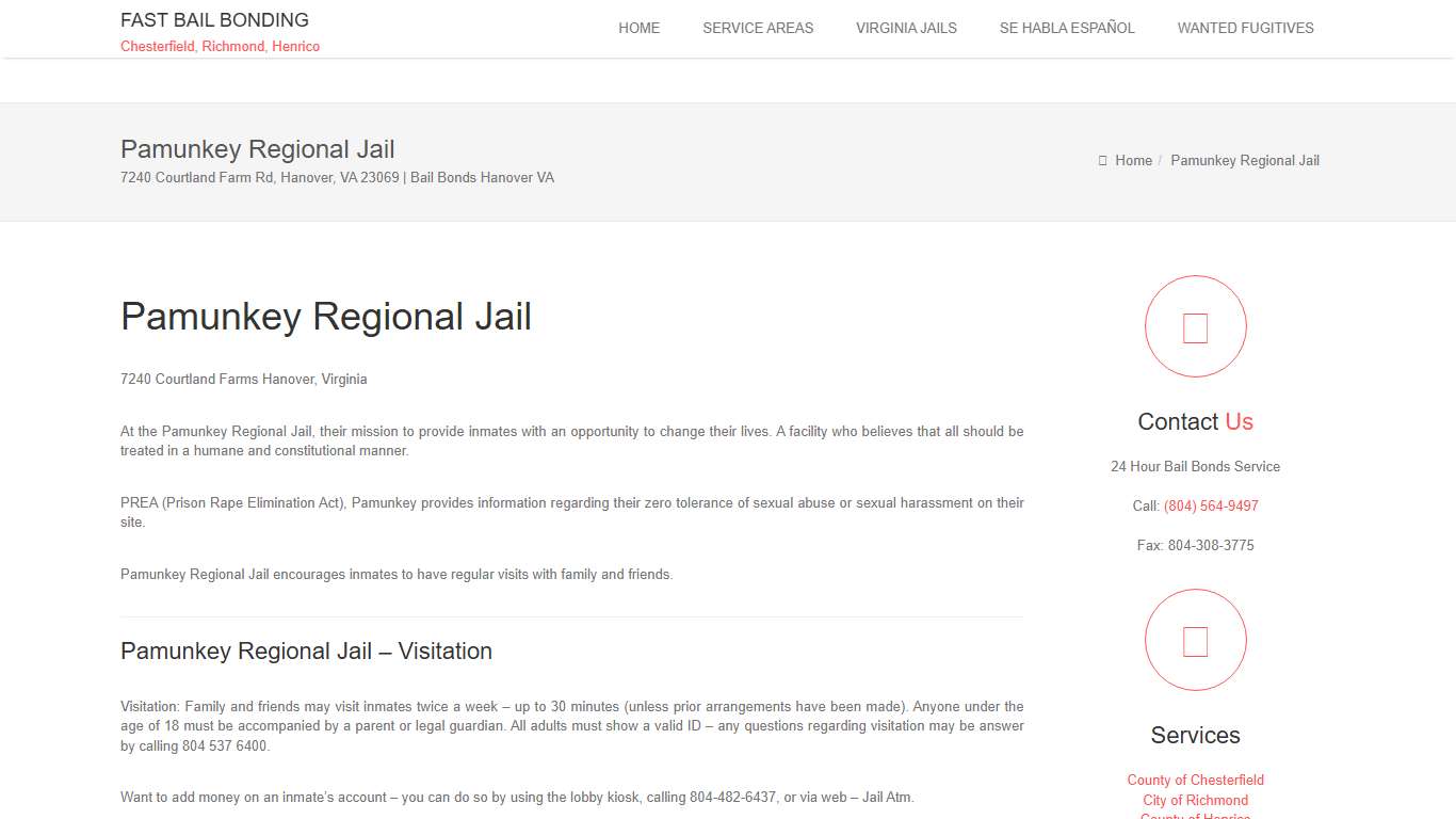 Pamunkey Regional Jail | FAST Bail Bonding