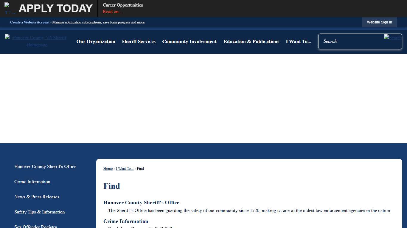 Find | Hanover County Sheriff, VA
